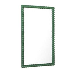 Lecco Wooden Wall Mirror With Beaded Frame 60X90Cm Green - thumbnail 3