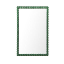 Lecco Wooden Wall Mirror With Beaded Frame 60X90Cm Green - thumbnail 4