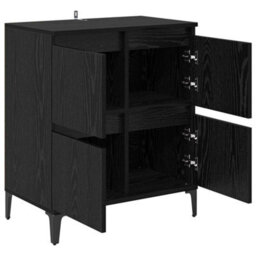 Walplus Sideboard Black Oak 60 X 35 X 70 Cm Engineered Wood And Iron - thumbnail 5