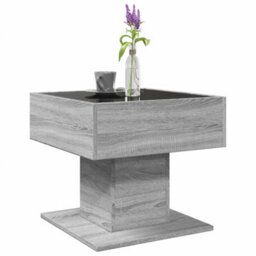 Berkfield Coffee Table With Led Grey Sonoma 50X50X45 Cm Engineered Wood - thumbnail 5