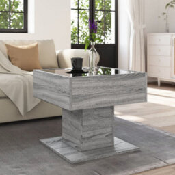 Berkfield Coffee Table With Led Grey Sonoma 50X50X45 Cm Engineered Wood - thumbnail 4