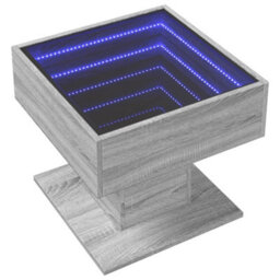 Berkfield Coffee Table With Led Grey Sonoma 50X50X45 Cm Engineered Wood - thumbnail 3