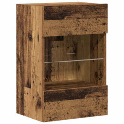 Berkfield Durable Wall Cabinets With Led Lights For Tv 2 Pcs Old Wood 40X30X60,5 Cm - thumbnail 6
