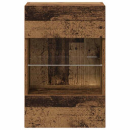 Berkfield Durable Wall Cabinets With Led Lights For Tv 2 Pcs Old Wood 40X30X60,5 Cm - thumbnail 8