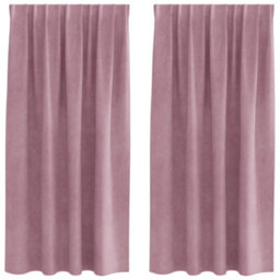 Berkfield Blackout Curtains With Top Tape 2 Pcs Dark Pink Velvet - thumbnail 2