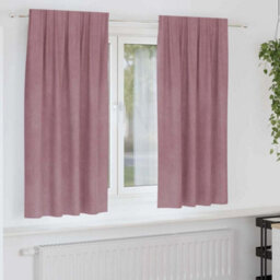 Berkfield Blackout Curtains With Top Tape 2 Pcs Dark Pink Velvet