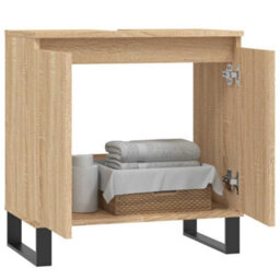 Berkfield Industrial Bathroom Cabinet Sonoma Oak 58X33X60 Cm Engineered Wood - thumbnail 3