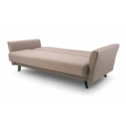 Linea Sofa Bed With Storage Compartment Bonell Springs Pull Out Sleep Function Khaki - thumbnail 5