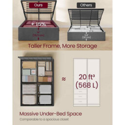 Small Double Ottoman Bed Frame With Lift-Up Storage, Hydraulic Storage Bed, Slate Grey - thumbnail 3