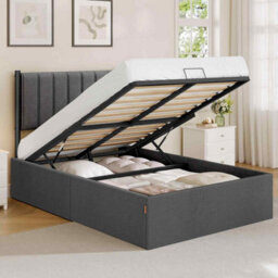 Small Double Ottoman Bed Frame With Lift-Up Storage, Hydraulic Storage Bed, Slate Grey - thumbnail 1