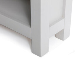 Farro Grey 3 Tier Small Bookcase - Painted With Oak Top - By Roseland Furniture - thumbnail 7