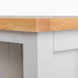 Farro Grey 3 Tier Small Bookcase - Painted With Oak Top - By Roseland Furniture - thumbnail 5