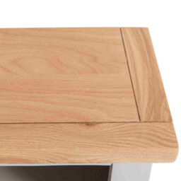 Farro Grey 3 Tier Small Bookcase - Painted With Oak Top - By Roseland Furniture - thumbnail 8