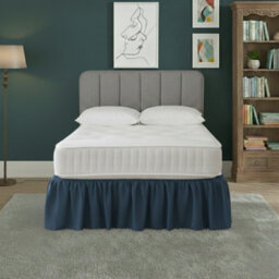 Base Valance Polycotton Sheet For Divan Beds Easy Care Bed Base Cover Mid Blue - thumbnail 1