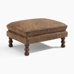 Furniturebox Uk Monroe Brown Faux Leather Footstool - thumbnail 3