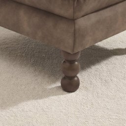 Furniturebox Uk Monroe Brown Faux Leather Footstool - thumbnail 4