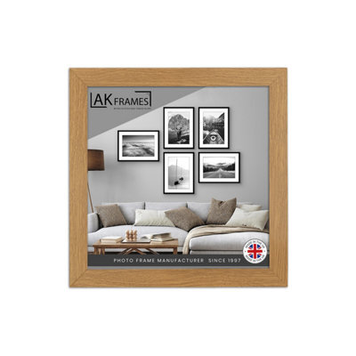 "AK Frames Sleek 6X6"" Oak Thin Modern Picture Frame - Slim And Design For Posters, Prints And Photos - Elegant Wall Frame Decor" - image 1