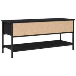 Berkfield Tv Cabinet Black Oak 100X35X45 Cm Engineered Wood And Steel - thumbnail 7