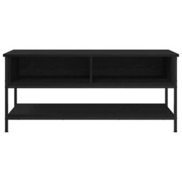 Berkfield Tv Cabinet Black Oak 100X35X45 Cm Engineered Wood And Steel - thumbnail 5