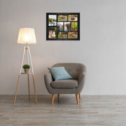 AK Frames 20X16 Black Modern Multi Photo Frame With Black Mount - Holds 9 Apertures (2X) 7X5, (7X) 6X4 Photos - thumbnail 3