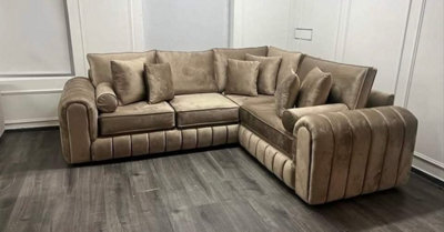 Stratus Interiors Oyster Lined Fabric Sofa - Corner L Shape - W 240 Cm X 240 - H 63 - D 86 Cm - image 1