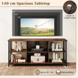 Tv Stand For 65 Inch  Tvs 3 Tier Entertainment Center W/power Outlets - thumbnail 4