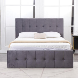 Kosy Koala Ottoman Bed 4Ft6 Grey Velvet Double Bed Frame Storage Gas Milano Side Lift Bed - thumbnail 1