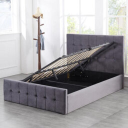 Kosy Koala Ottoman Bed 4Ft6 Grey Velvet Double Bed Frame Storage Gas Milano Side Lift Bed - thumbnail 3