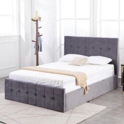 Kosy Koala Ottoman Bed 4Ft6 Grey Velvet Double Bed Frame Storage Gas Milano Side Lift Bed - thumbnail 2