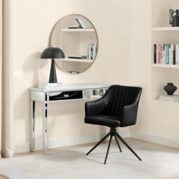 Furniturebox Uk Calla Black Faux Leather Swivel Office Chair - thumbnail 5