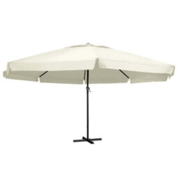 Berkfield Outdoor Parasol With Aluminium Pole 600 Cm Sand White - thumbnail 1