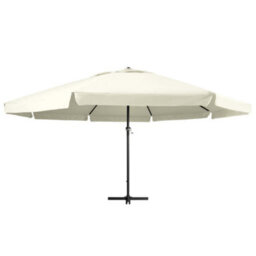 Berkfield Outdoor Parasol With Aluminium Pole 600 Cm Sand White - thumbnail 2