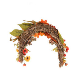 Darphe Halloween Artificial Sunflower Wreath With Pumpkin Hanging Decoration - thumbnail 6
