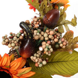 Darphe Halloween Artificial Sunflower Wreath With Pumpkin Hanging Decoration - thumbnail 7