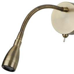 Britalia Br9917Ab Led Antique Brass Flexible Switched Modern Reading Wall Light - 0.8W 30Lm 6500K - Ip20 - Uk Approved - thumbnail 2