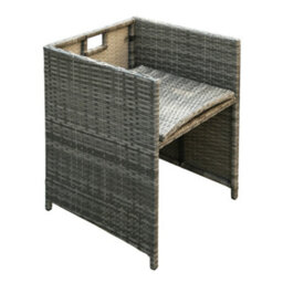 Hera Rattan Cube 8 Seater Dining Garden Patio Set W/ Parasol Hole - Grey - thumbnail 6