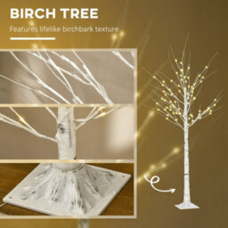 5Ft Artificial White Birch Tree With Pre Lit Led Light - thumbnail 5