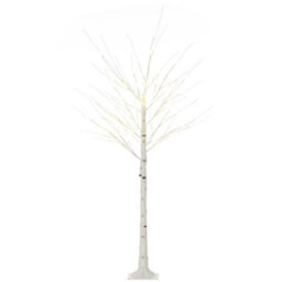 5Ft Artificial White Birch Tree With Pre Lit Led Light - thumbnail 1