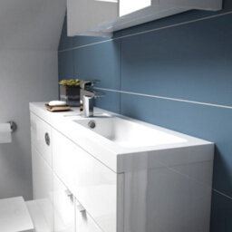 Hudson Reed Fusion Floor Standing Tall 2 Door Cupboard, Mfc Painted Gloss White, Contemporary Style, 300X355X1940mm - thumbnail 3