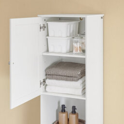 Sobuy Bzr216-W,tall Bathroom Cabinet With 1 Drawer Functional ,white,w40Xd38Xh180 - thumbnail 7