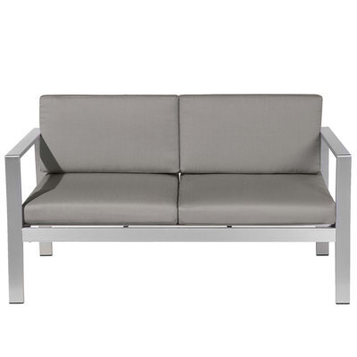 Beliani Garden Sofa 2 Seater Salerno Metal Dark Grey - image 1