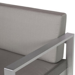 Beliani Garden Sofa 2 Seater Salerno Metal Dark Grey - thumbnail 8