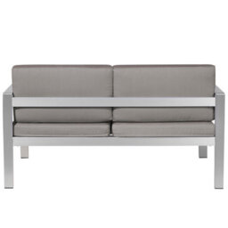 Beliani Garden Sofa 2 Seater Salerno Metal Dark Grey - thumbnail 5