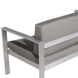 Beliani Garden Sofa 2 Seater Salerno Metal Dark Grey - thumbnail 7
