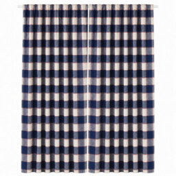"Smart Living Gingham Check Curtains Pair With Tie Backs - Classic Checked Print- Blue/red - 66""x72""" - thumbnail 3