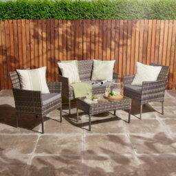 Home Treats Rattan Garden Furniture Set 4 Seater Patio Table Chairs - thumbnail 2