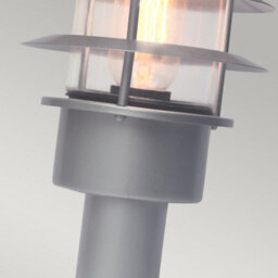 Luminosa Lighting Elstead Helsingor 1 Light Outdoor Pedestal Lantern Silver, 304 Ss Ip44, E27 - thumbnail 3