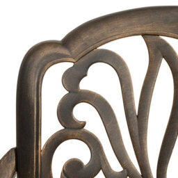Berkfield 3 Piece Bistro Set Cast Aluminium Bronze - thumbnail 8