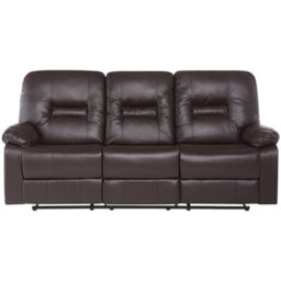 Beliani Manual Recliner Sofa 3 Seater Bergen Faux Leather Brown - thumbnail 4
