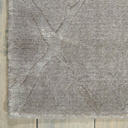 Grey Luxurious Modern Geometrical Easy To Clean Viscose Chequered Wool Rug For Living Room, Bedroom - 244Cm (Circle) - thumbnail 4